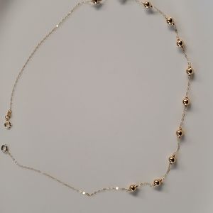 14k gold Italy 11 gold ball necklace. 18 inches. Beautiful